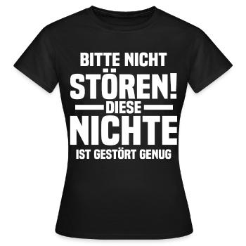 Nichte - Frauen T-Shirt - Schwarz - Vorne - AI Model Female 172 dark (172cm)