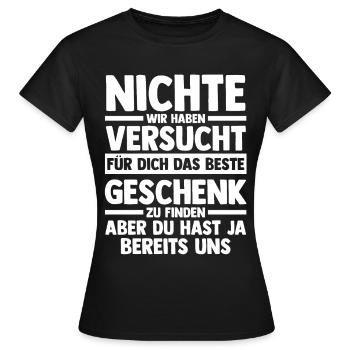 Nichte - Frauen T-Shirt - Schwarz - Vorne - AI Model Female 172 dark (172cm)