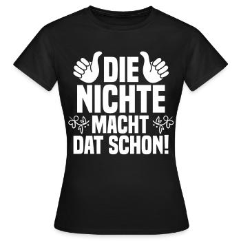 Nichte - Frauen T-Shirt - Schwarz - Vorne - AI Model Female 172 dark (172cm)