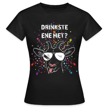 Drinkste ene met Echte Kölnerin Kölner Karneval - Frauen T-Shirt - Schwarz - Vorne - AI Model Female 172 dark (172cm)