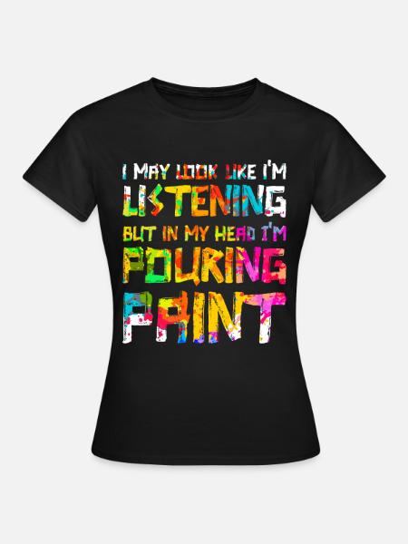 Fluid Painting Flüssiges Malen - Frauen T-Shirt - Schwarz