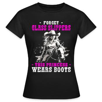 Westernreiten - Westernreiterin - Westernpferd - Frauen T-Shirt - Schwarz - Vorne - AI Model Female 172 dark (172cm)