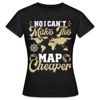 Cartographes - T-shirt Femme - noir - Devant - AI Model Female 172 dark (172cm)