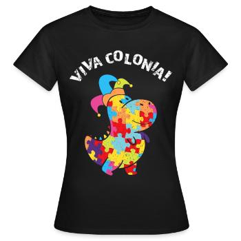 Viva Colonia Carnaval de Cologne Confettis Dino Kölle - T-shirt Femme - noir - Devant - AI Model Female 172 dark (172cm)