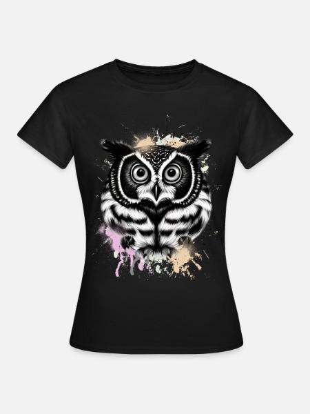 Eule - Frauen T-Shirt - Schwarz