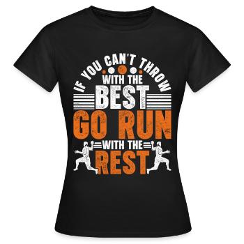 Lancer du poids Lancer du poids - T-shirt Femme - noir - Devant - AI Model Female 172 dark (172cm)