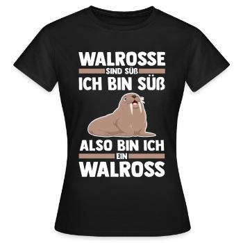 Walross - Frauen T-Shirt - Schwarz - Vorne - AI Model Female 172 dark (172cm)