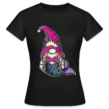 Mermaid Gnome Gnome - T-shirt Femme - noir - Devant - AI Model Female 172 dark (172cm)