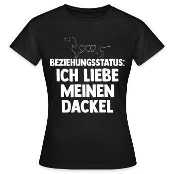 Hund Beziehungsstatus Dackel - Frauen T-Shirt - Schwarz - Vorne - AI Model Female 172 dark (172cm)