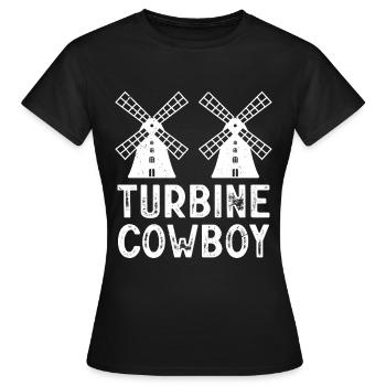 Turbine Cowboy Windmill Whisperer Renewables - T-shirt Femme - noir - Devant - AI Model Female 172 dark (172cm)