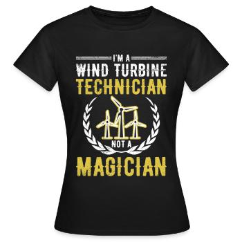 Windkraftanlagentechniker Windmühle Erneuerbare - Frauen T-Shirt - Schwarz - Vorne - AI Model Female 172 dark (172cm)