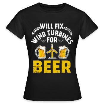 Windkraftanlagentechniker Windmühle Erneuerbare - Frauen T-Shirt - Schwarz - Vorne - AI Model Female 172 dark (172cm)