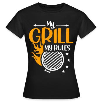 Mon Grill Mes Règles Mangeurs de viande Grillades - T-shirt Femme - noir - Devant - AI Model Female 172 dark (172cm)