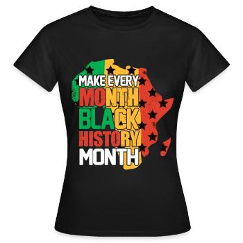 Mois de l’histoire des Noirs Histoire des Noirs - T-shirt Femme - noir - Devant - AI Model Female 172 dark (172cm)
