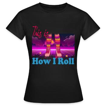 Inline Skater - Frauen T-Shirt - Schwarz - Vorne - AI Model Female 172 dark (172cm)