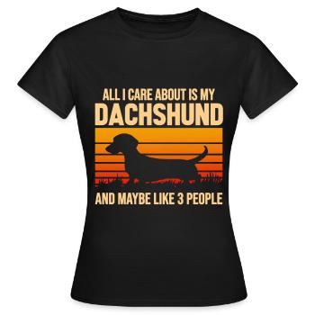 Dachshund Gift Dixie Viennese Doxie Dachshund - Women's T-Shirt - black - Front - AI Model Female 172 dark (172cm)