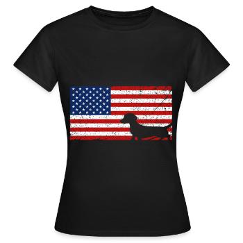 Dachshund Geschenk Dixie Wiener Doxie Dackel - Frauen T-Shirt - Schwarz - Vorne - AI Model Female 172 dark (172cm)