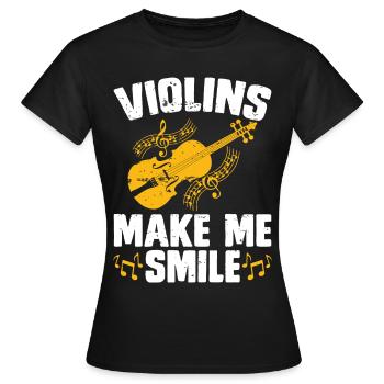 Violoniste violoniste - T-shirt Femme - noir - Devant - AI Model Female 172 dark (172cm)