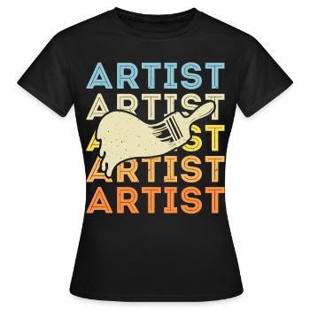 Artiste - T-shirt Femme - noir - Devant - AI Model Female 172 dark (172cm)