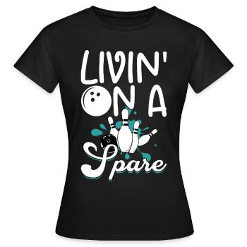 Bowling - Frauen T-Shirt - Schwarz - Vorne - AI Model Female 172 dark (172cm)