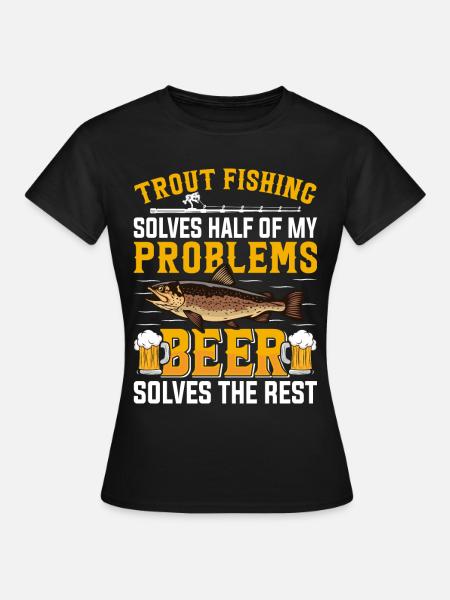 Funny Fishing Men Women - Frauen T-Shirt - Schwarz