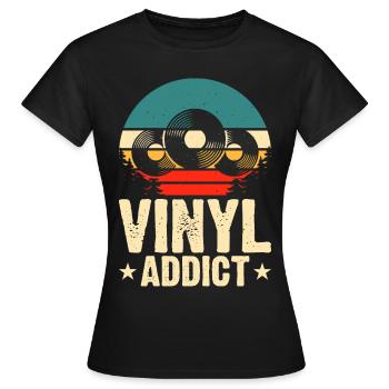 Accro au vinyle - T-shirt Femme - noir - Devant - AI Model Female 172 dark (172cm)