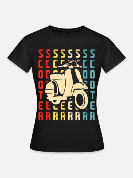 Roller Rollerfahrer Motorroller - Frauen T-Shirt - Schwarz
