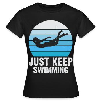 Flotteur de natation - T-shirt Femme - noir - Devant - AI Model Female 172 dark (172cm)