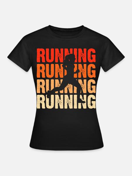 Joggen Laufen Marathon - Frauen T-Shirt - Schwarz