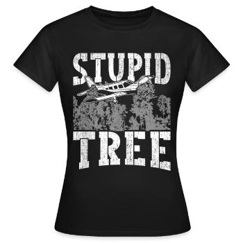 Modèle d’avion Modèle d’avion Arbre stupide - T-shirt Femme - noir - Devant - AI Model Female 172 dark (172cm)