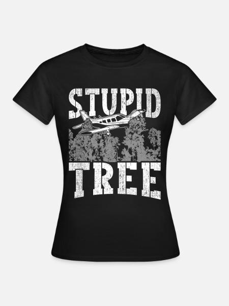 Modellflugzeug Modellflieger Stupid Tree - Frauen T-Shirt - Schwarz
