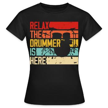 Batterie Batteur Batteur - T-shirt Femme - noir - Devant - AI Model Female 172 dark (172cm)