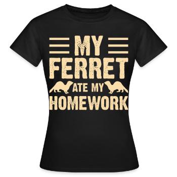 Frettchen - Frauen T-Shirt - Schwarz - Vorne - AI Model Female 172 dark (172cm)