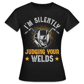 Schweißen Schweißer - Frauen T-Shirt - Schwarz - Vorne - AI Model Female 172 dark (172cm)
