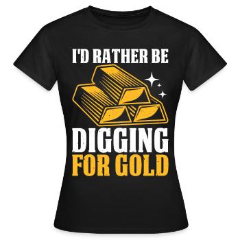 gold panning gold panner gold prospector gold prospector - Women's T-Shirt - black - Front - AI Model Female 172 dark (172cm)