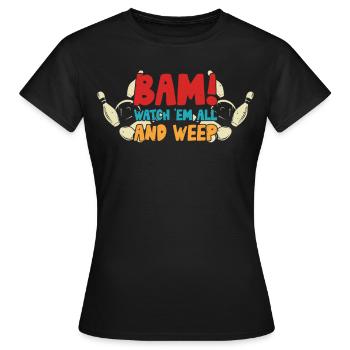 Bowling - Frauen T-Shirt - Schwarz - Vorne - AI Model Female 172 dark (172cm)