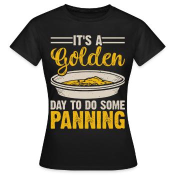 gold panning gold panner gold prospector gold prospector - Women's T-Shirt - black - Front - AI Model Female 172 dark (172cm)