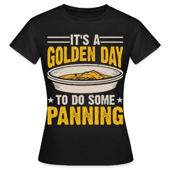 gold panning gold panner gold prospector gold prospector - Women's T-Shirt - black - Front - AI Model Female 172 dark (172cm)