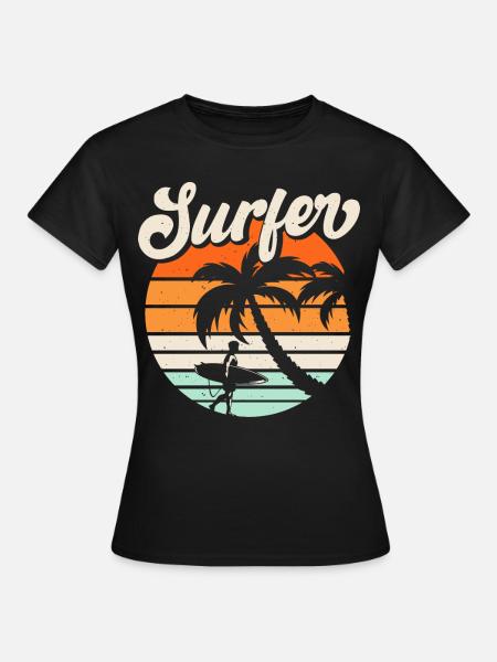 Surfen Surfer - Frauen T-Shirt - Schwarz