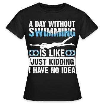 Flotteur de natation - T-shirt Femme - noir - Devant - AI Model Female 172 dark (172cm)