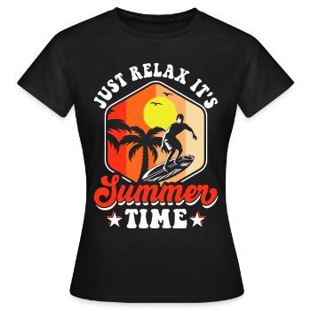 Surfen Surfer - Frauen T-Shirt - Schwarz - Vorne - AI Model Female 172 dark (172cm)