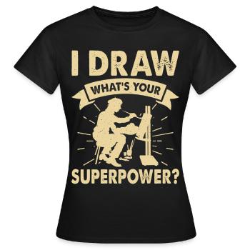 Artiste - T-shirt Femme - noir - Devant - AI Model Female 172 dark (172cm)