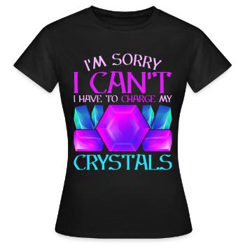 Crystal Healer Cristaux de guérison des cristaux - T-shirt Femme - noir - Devant - AI Model Female 172 dark (172cm)