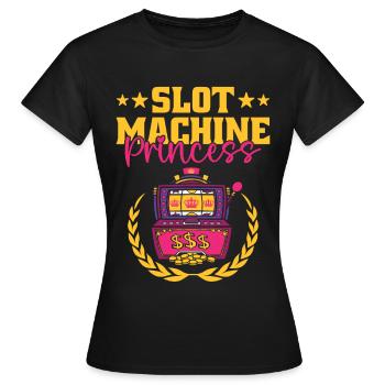Spielautomaten-roulette-spieler-casino-glücksspiel - Frauen T-Shirt - Schwarz - Vorne - AI Model Female 172 dark (172cm)