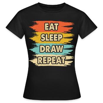 Dessin Peinture - T-shirt Femme - noir - Devant - AI Model Female 172 dark (172cm)