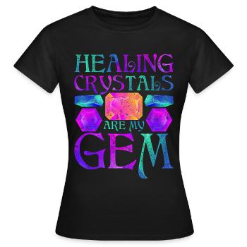 Cristaux de guérison Cristaux de guérison - T-shirt Femme - noir - Devant - AI Model Female 172 dark (172cm)