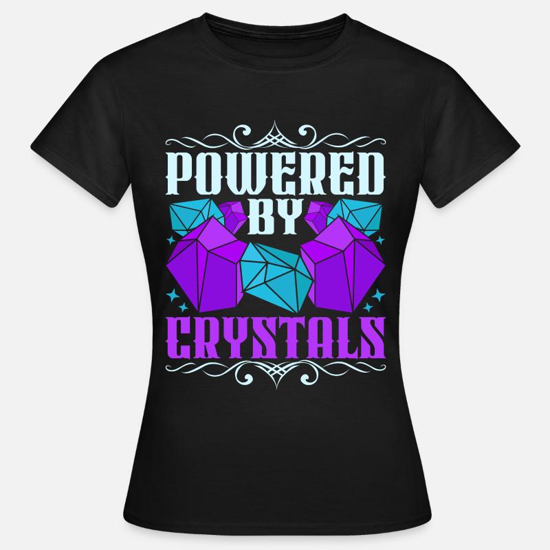 Healing Crystal Crystals Powered By Crystals - Women's T-Shirt - black