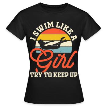 Flotteur de natation - T-shirt Femme - noir - Devant - AI Model Female 172 dark (172cm)