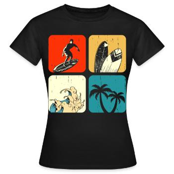 Surfen Surfer - Frauen T-Shirt - Schwarz - Vorne - AI Model Female 172 dark (172cm)