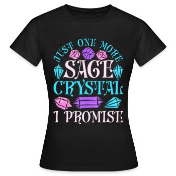 Cristal de guérisseur Cristaux Cristal de sauge - T-shirt Femme - noir - Devant - AI Model Female 172 dark (172cm)